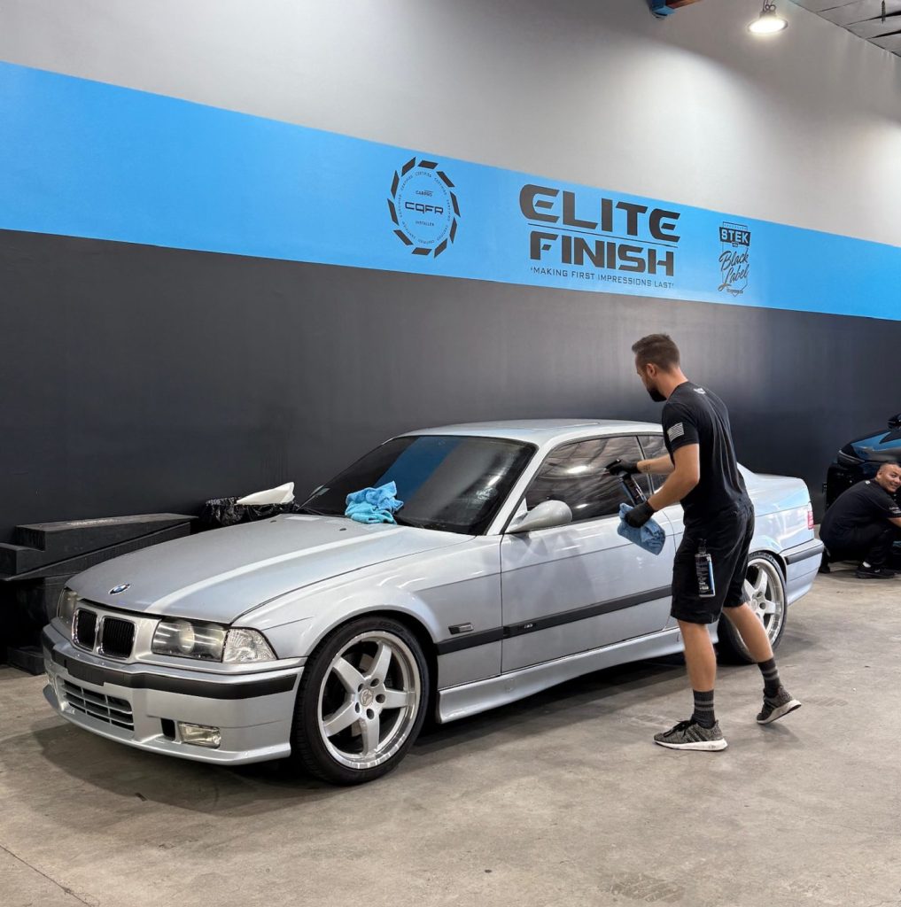Detailing a classic BMW to prep for Ceramic Coating services